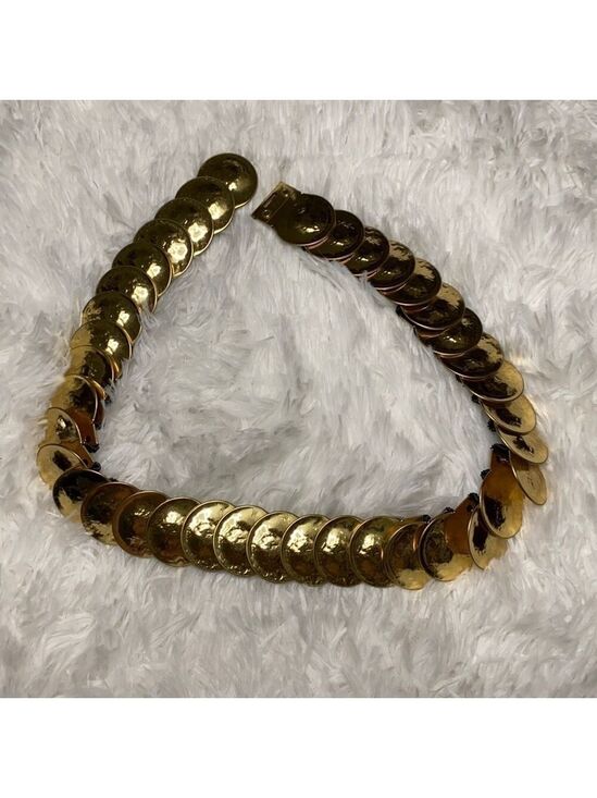 Accessories - Vintage gold medallion stretch clasp belt